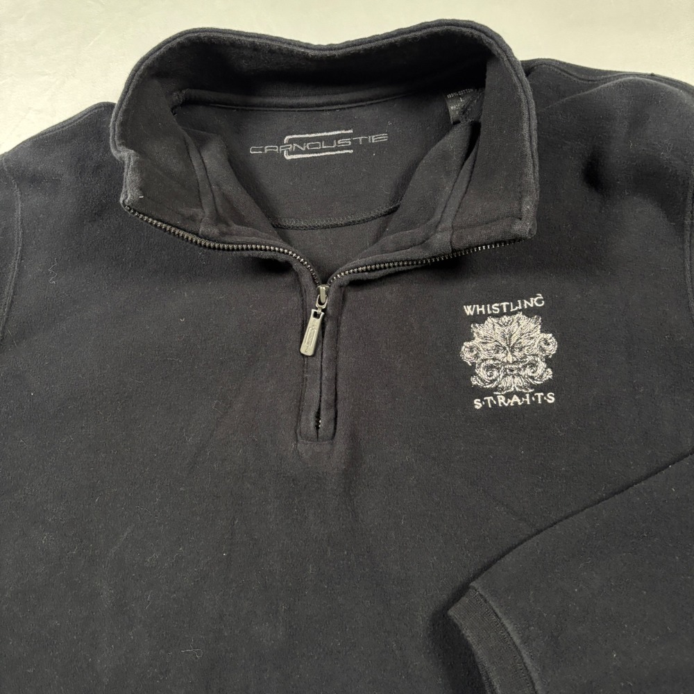 Carnoustie Quarter Zip Pullover Women‎ Large Black Whistling Straits Cotton Golf